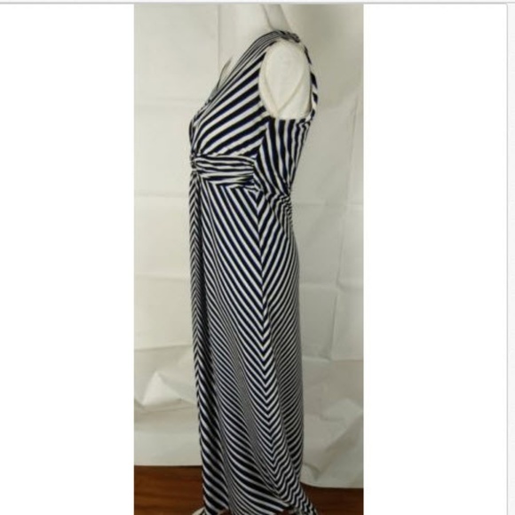 Chico's Dress Sz 0 Sleeveless Blu/Blk/Wht Ankle - Picture 3 of 5